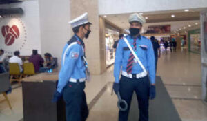 Security at a mall in Noida