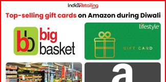 Top-selling gift cards on Amazon during Diwali 